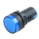 AC 220V LED Pilot Indicator Light Signal Lamp Black Blue