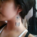 Women's Retro Earring Turquoise Dreamcatcher Dangle Drops Earrings Feathers U8Y5