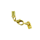 24 Sets End Cap Crimp Tip For Leather Cord with Lobster Clasp Jewelry Making
