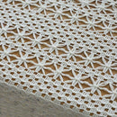 1X(White Table Clothes For Wedding Rectangle Crochet Tables Cover Handmade