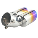 To Throat Dual Exhaust Pipe Car Tailpipe Rear Tail Chrome Trim Muffler Tip