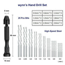 Hand Drill Set Precision Pin Vise With 25 Pieces Mini Twist Drill Bits For  F8M6