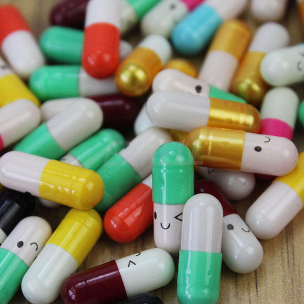 50 Message Capsule Letter Cute Love Message in a Bottle Color Pills By Radom OZ
