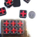 outdoor survival first aid pvc redcross hook loop fastener badge patch 2.5cm!j