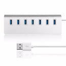 USB 3.0 Hub 7-Port Portable Aluminum charging and Data Hub 3-Foot USB 3.0 C W5O8