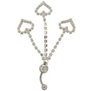 New Three Chain Crystal Heart Dangle Navel Belly Button Ring Piercing Jewel