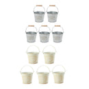 10pieces Shabby Galvanised Metal Iron Flower Plants Buckets Flower Vase Pots