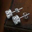 Fashion Zircon Earrings European Round Ear Studs for Women Jewelry Gift