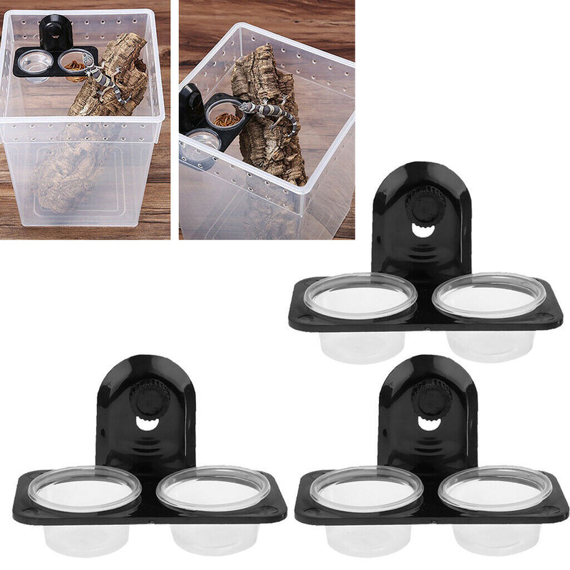 3 Pcs Reptile Water Drinking Dish Tray Bowl Pool For Amphibians Gecko & Lizard