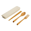 3PCS Portable Wooden Chopsticks Spoon Fork Set with Box for Picnic Healthy