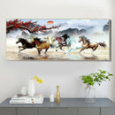 100x50cm Nine Running Horses Diamond Painting Full Round Drill Cross Stitch