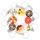 8 Pcs Doughnuts Keychain Pendant Bread Food Keyring For Souvenior Gift %o