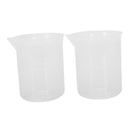 2 Pcs 100mL/3.4oZ Clear Plastic Graduated Measuring Beaker Cup for Lab Z1P2