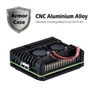New Ultimate Cooling Armor Case w/ Dual Fan Kit for Raspberry Pi 3A+ Black