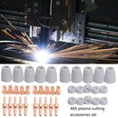 40pcs/set PT-31 Extended Cutting Electrode Plasma Cutter Consumables Tip Nozzle