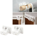 6Pcs Curtain Rod Bracket Holders Curtain Pole Wall Bracket Hooks Bathroom