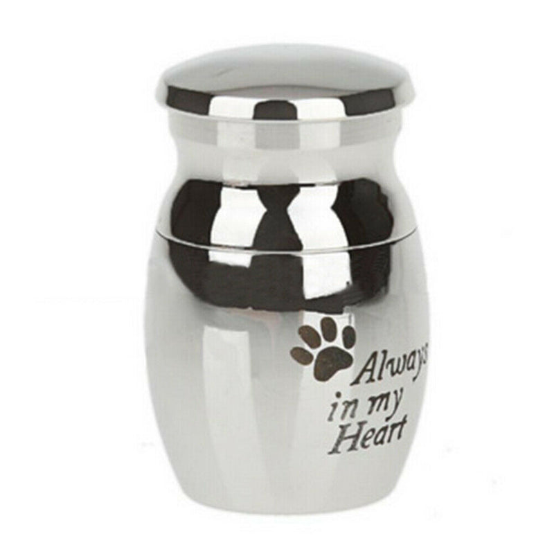Paw Letters Printed Stainless Steel Pet Cinerary Casket Urn Pendant Deluxe
