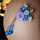Ethnic Landscape Thai Blue Hair Clip Retro Wind Edge Clip Top Clip Hairpin