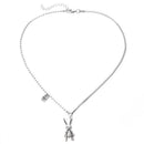 Women Men Fashion Pendant Rabbit Necklace Stainless Steel Geometric Gift Hip Hop