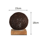 Usb LED Table Lamps Wooden Dimmable Rattan Ball Bulb Home Decor wood color