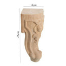4 Pcs 15*6cm Wood Carved rose foot Frame Decor Furniture Table Craft Unpain