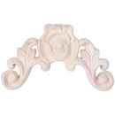 1pcs 8*8cm/3.15 inch *3.15 inch Rose Floral Oak Wood Applique Carved Corner E6T1