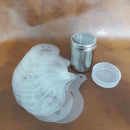 Stainless Steel Chocolate Shaker Duster +16x Cappuccino Coffee Barista Stencillj