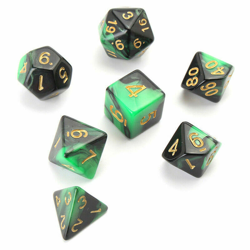 28pcs Shiny Acrylic Polyhedral Dice DND RPG MTG Role Playing Game + Bag 4  MLL