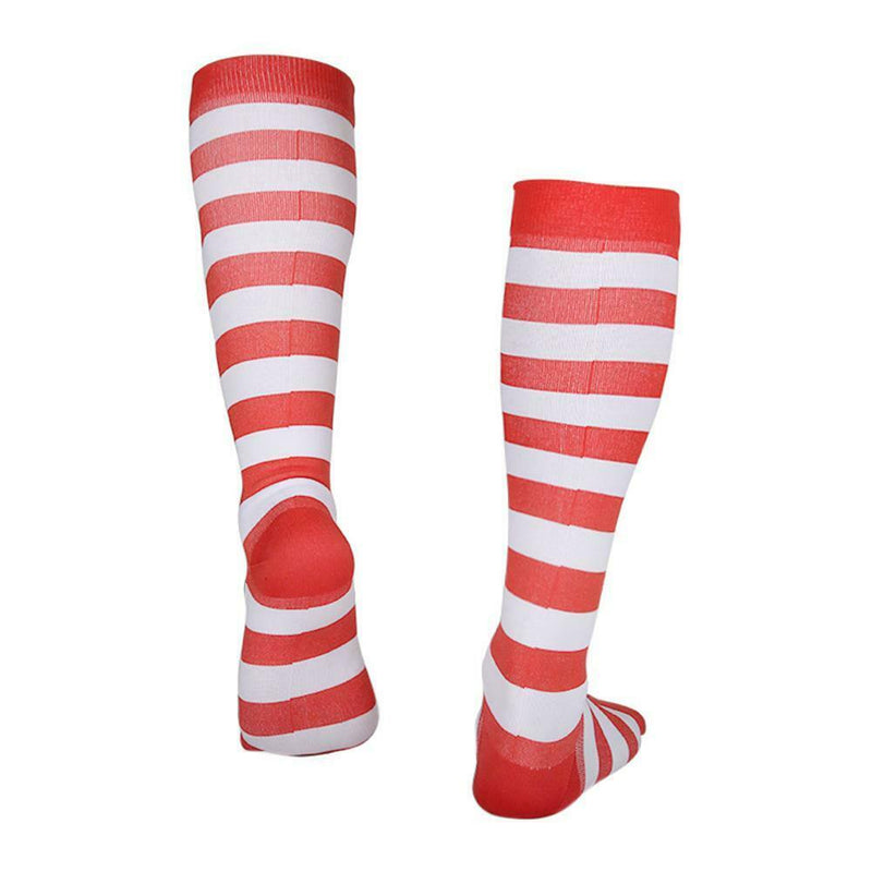 Halloween Striped Contrast Color Women Cotton Thigh Knee-High Stockings