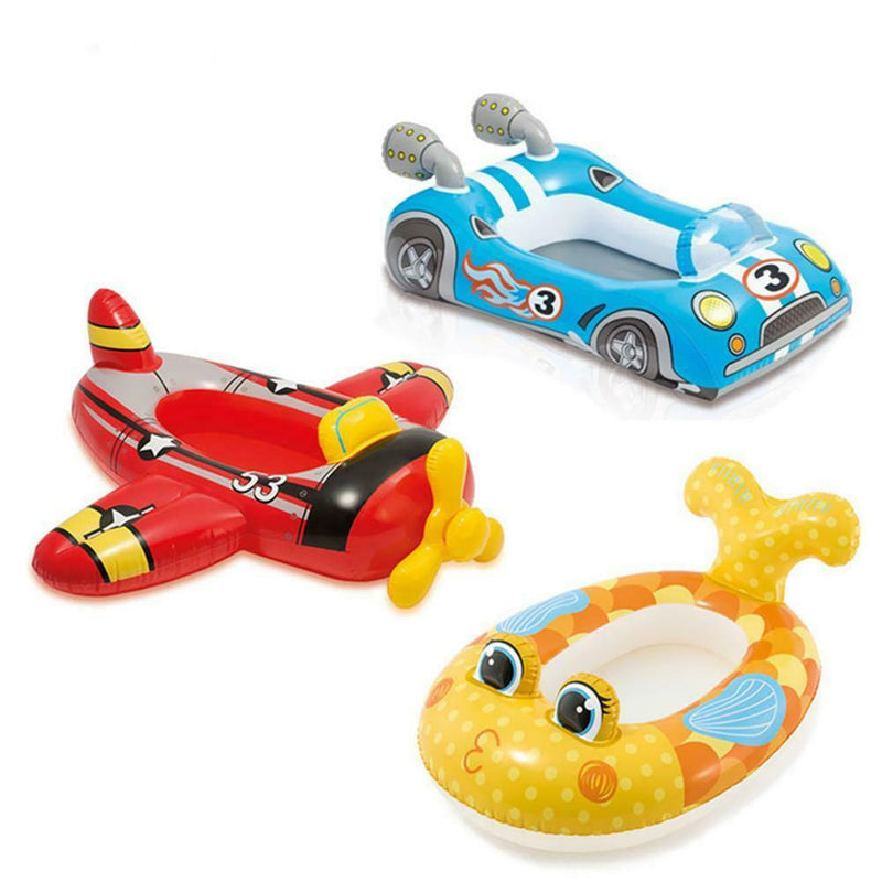Child Swimming Ring Baby Pool Seat Float Aid Trainer Water Cartoon Boat