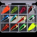 12Pcs Trout Spinners Fishing Bait Spoons Metal Lures Kit Flying Multiple Fi P6K5