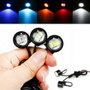 2Pcs 12V Motorcycle Rearview Mirror Decor Eagle Eye 3 LED Conatant Bright BlJ Gw