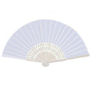 24 pcs/lot White Folding Elegant Silk Hand Fan with Gift bag Wedding & Part Q5Z9