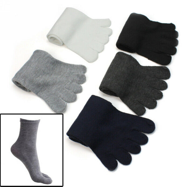 5 Pairs Men Unisex Five Fingers Toe Socks Absorbent Cotton Blend comfortable US