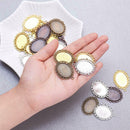 30Pcs Oval Pendant Trays Bezel with Dome Glass Cabochon for DIY Jewelry M BVP