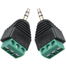 5pcs 3.5mm (1/8inches) Stereo Audio Male to AV 3-Screw Terminal Female Conn B8H1