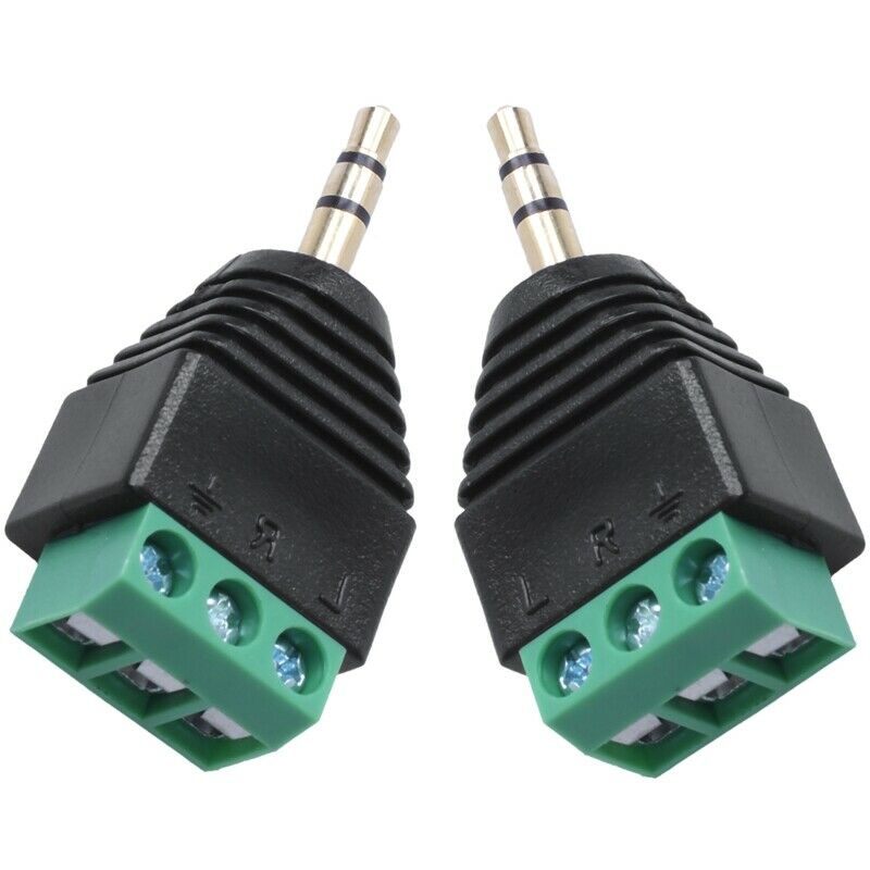 5pcs 3.5mm (1/8inches) Stereo Audio Male to AV 3-Screw Terminal Female Conn B8H1