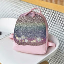 Glitter Shining Sequins Backpack Women Floral Travel School Bags (Pink)