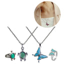 2 Sets Color Change Mood Emotion Necklace Ring Magic Jewelry Set Ring Gifts