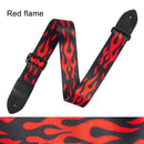 Leather Folk Guitar Strap Adjustable Belt Musical Instrument Parts (Flame)