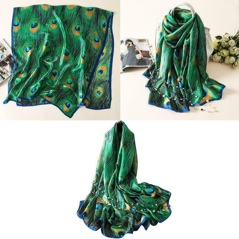 Women's Soft Peacock Long Scarf Wrap Shawl Beach Towel Fashion Lot K3L9