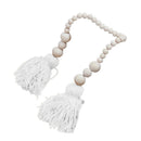 Ball Pendant with Wooden Beads Kids Baby Nursery Hanging Decor White