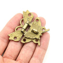 Retro Chic Butterfly Latch Catch Jewelry Wooden Box Lock Hasp Pad Chest Lock  3C