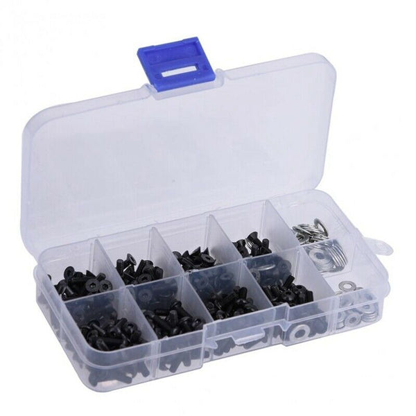 340pcs M3 Flat & Round Head Screws Set Accessories Box For 1/10 Hsp Rc Car  L6F7