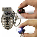 Mens Metal Keyring Retro Led Hand Grenades Super Bright  Flashlight Key Chain
