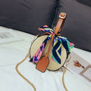 Women's straw bag Crossbody bag Woven bag Summer leisure bag Small round sinL7A5