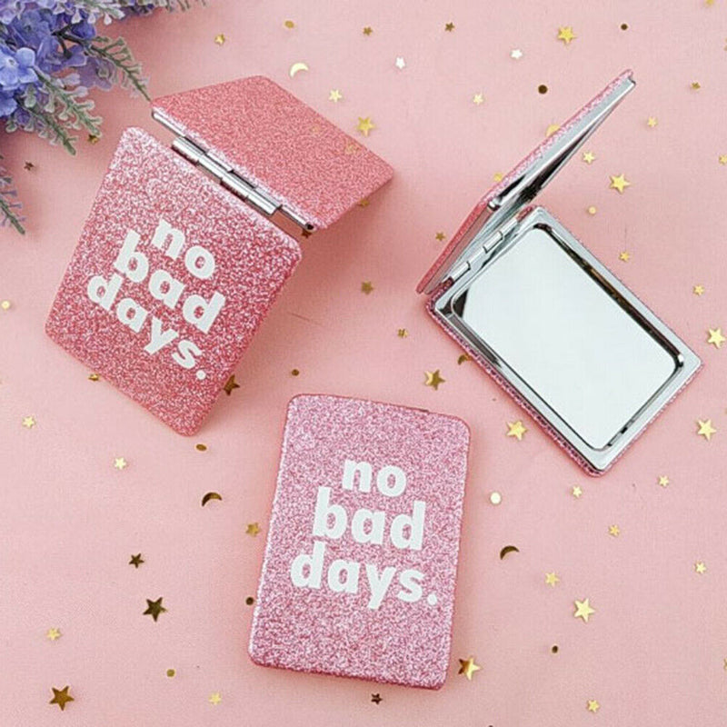 Makeup Compact Mirror Mini Travel Cosmetic Folding Portable Pocket Mirror Dou 3C