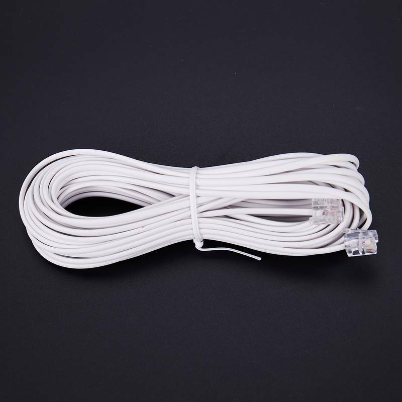 1pcs 10m RJ11 Telephone Connector Extension Cable White L7C9