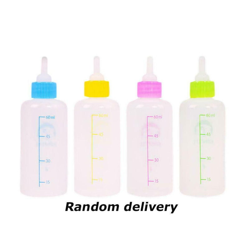 60mL Pet Milk Bottle Nipple Pacifier Dog Puppy Cat Drinking Water Feeder A