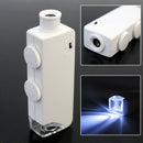 New White LED Light Pocket 160X-200X Zoom Lens Loupe Microscope Magnifier